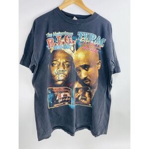 Vintage 90s 2pac Biggie Rap Tee Notorious Bigge Smalls Tupac Size XL